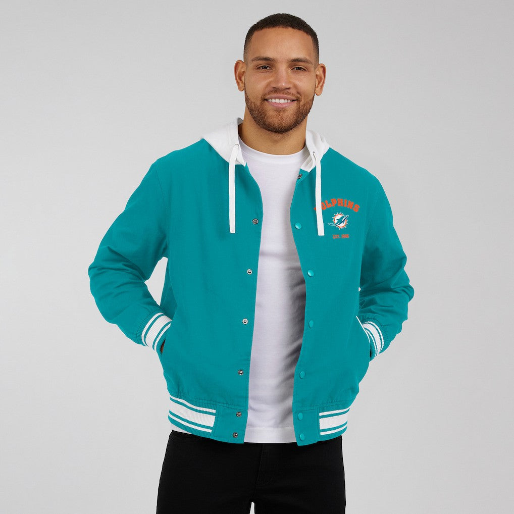 Miami Dolphins Darius Rucker Collection Full-Snap Hoodie Jacket Aqua