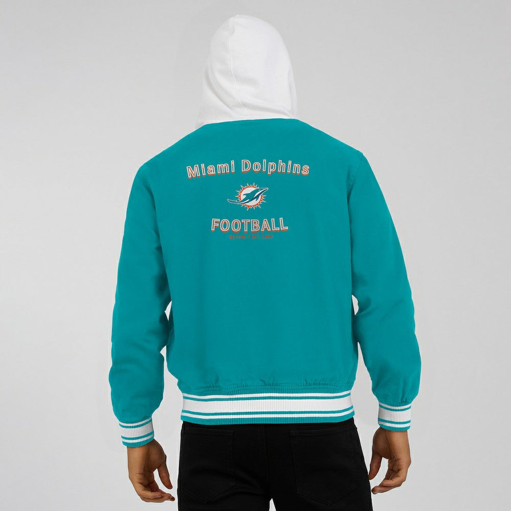 Miami Dolphins Darius Rucker Collection Full-Snap Hoodie Jacket Aqua