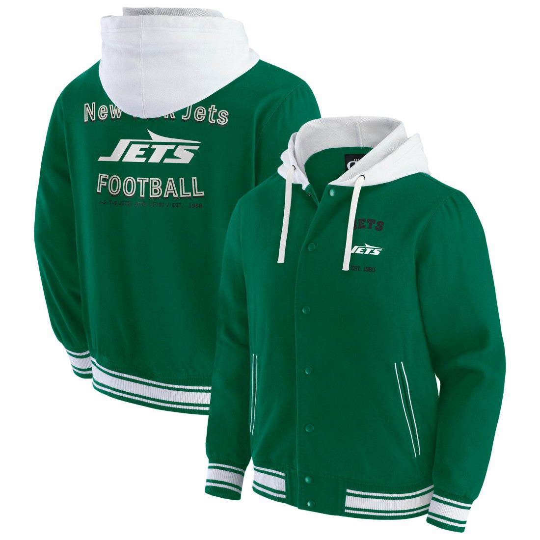 New York Jets Darius Rucker Collection Full-Snap Hoodie Jacket Green