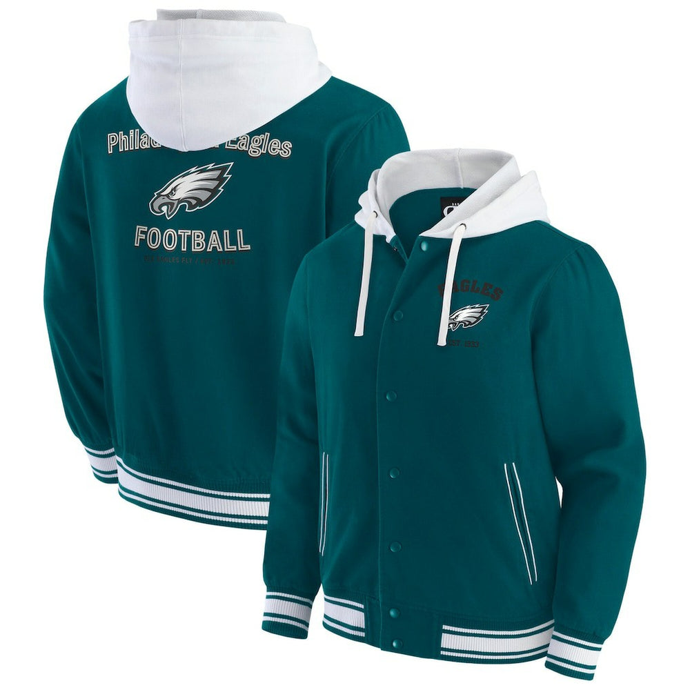 Philadelphia Eagles Darius Rucker Collection Full-Snap Hoodie Jacket Midnight Green