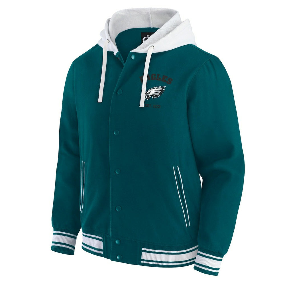 Philadelphia Eagles Darius Rucker Collection Full-Snap Hoodie Jacket Midnight Green