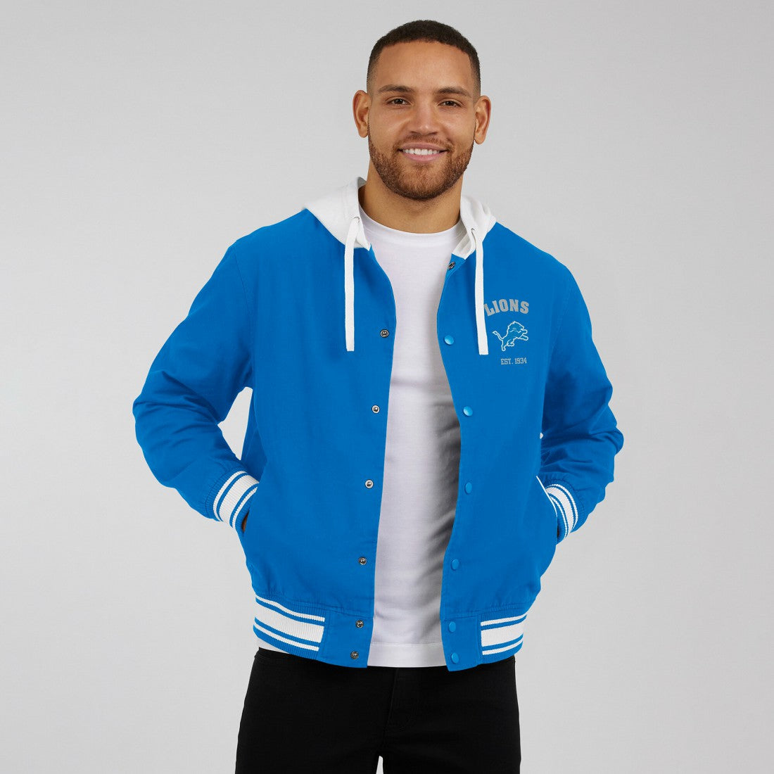 Detroit Lions Darius Rucker Collection Full-Snap Hoodie Jacket Blue