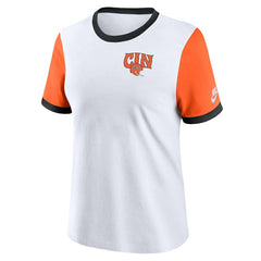 Cincinnati Bengals Women's Rewind Ringer Tri-Blend T-Shirt White
