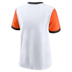 Cincinnati Bengals Women's Rewind Ringer Tri-Blend T-Shirt White