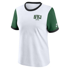 New York Jets Women's Rewind Ringer Tri-Blend T-Shirt White