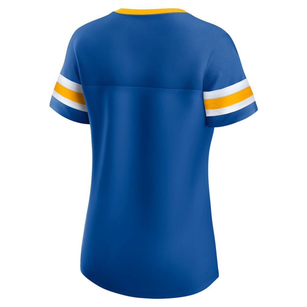 NHL St. Louis Blues Fanatics Women's Iconic Athena Lace-Up T-Shirt - Blue