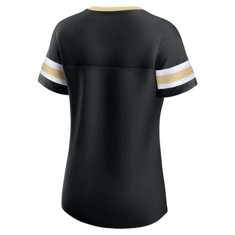 NHL Vegas Golden Knights Fanatics Women's Iconic Athena Lace-Up T-Shirt - Black
