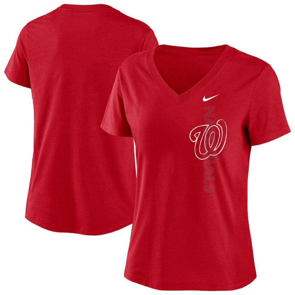 Washington Nationals Nike Women's Local Team Tri-Blend V-Neck T-Shirt - Red T-shirts