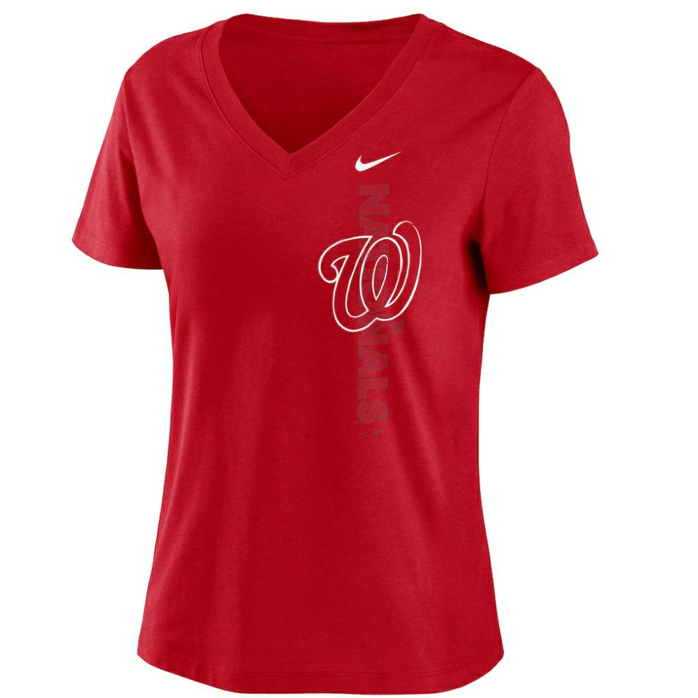 Washington Nationals Nike Women's Local Team Tri-Blend V-Neck T-Shirt - Red T-shirts
