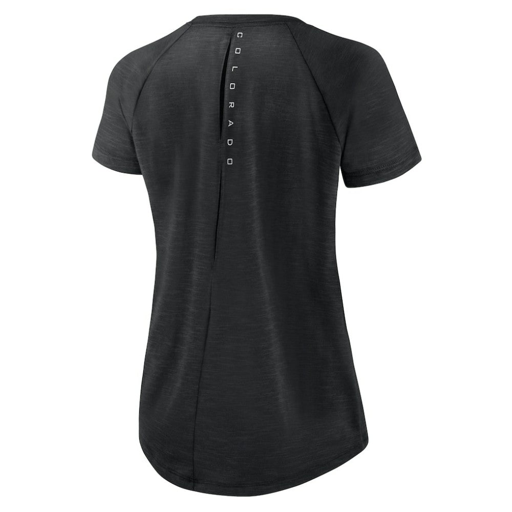 Colorado Rockies Nike Women's Summer Breeze Raglan Fashion T-Shirt - Heather Black T-shirts