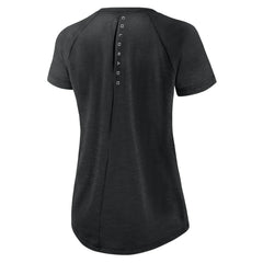 Colorado Rockies Nike Women's Summer Breeze Raglan Fashion T-Shirt - Heather Black T-shirts