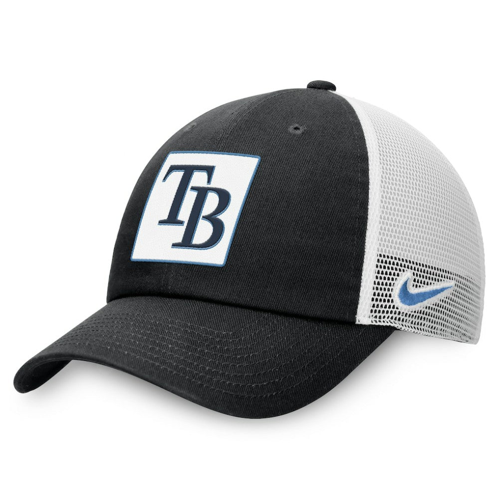 Tampa Bay Rays Nike Rise Adjustable Trucker Hat - Black Hats