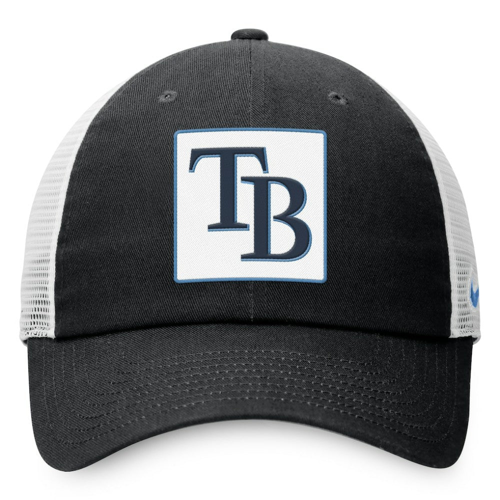 Tampa Bay Rays Nike Rise Adjustable Trucker Hat - Black Hats