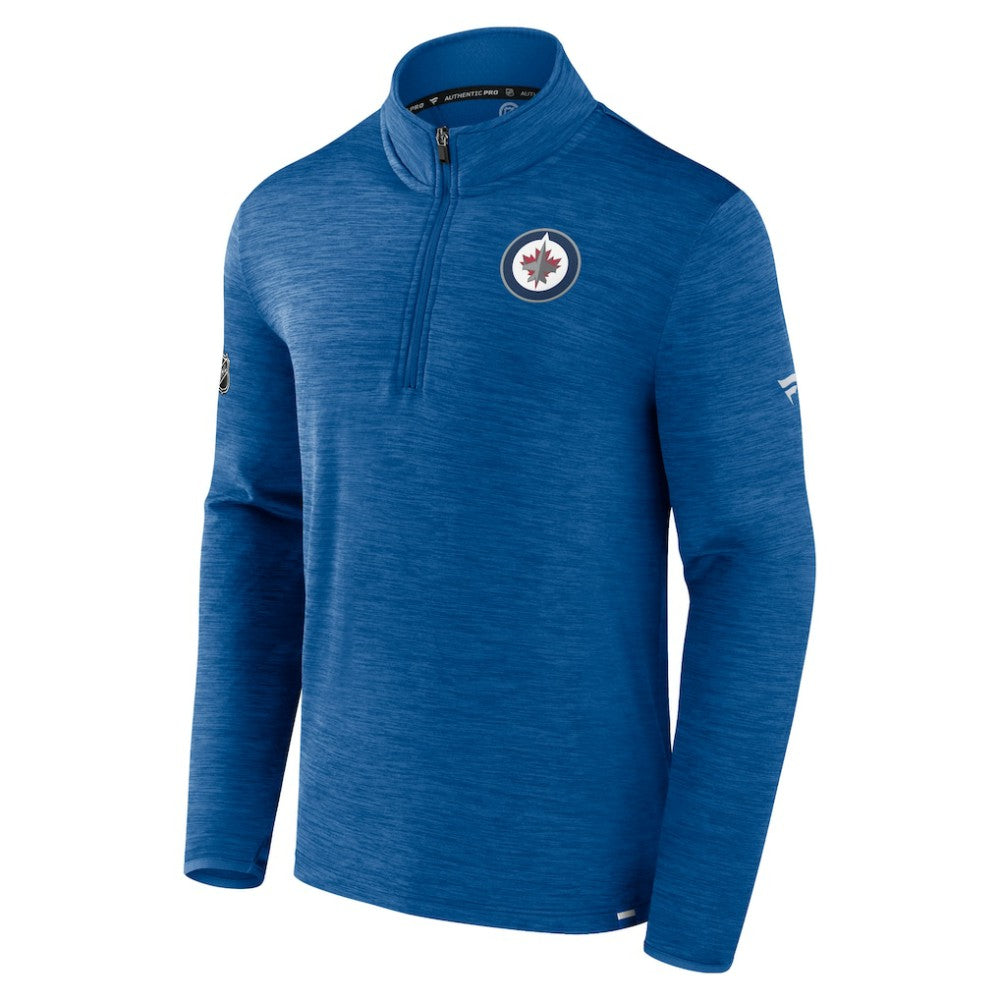 NHL Winnipeg Jets Fanatics Authentic Pro Lightweight Quarter-Zip Pullover - Heather Blue