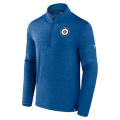 NHL Winnipeg Jets Fanatics Authentic Pro Lightweight Quarter-Zip Pullover - Heather Blue