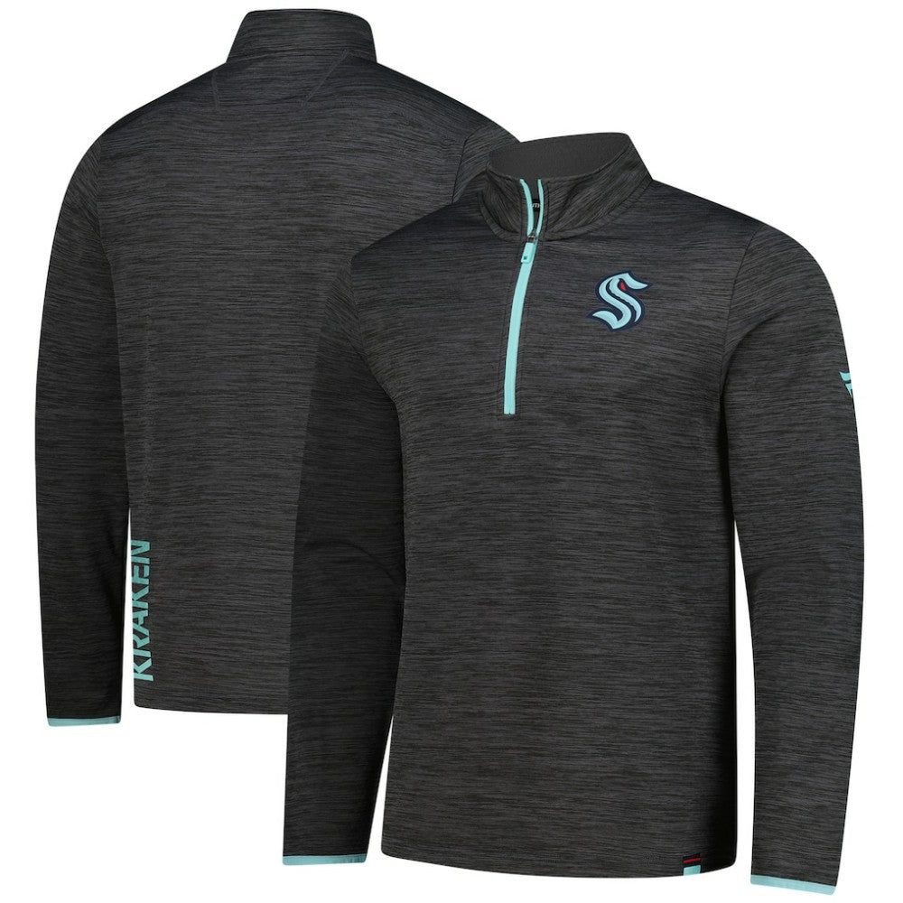 NHL Seattle Kraken Fanatics Authentic Pro Lightweight Quarter-Zip Pullover - Heather Charcoal