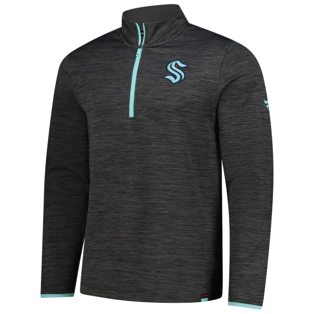 NHL Seattle Kraken Fanatics Authentic Pro Lightweight Quarter-Zip Pullover - Heather Charcoal