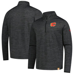 NHL Calgary Flames Fanatics Authentic Pro Lightweight Quarter-Zip Pullover - Heather Charcoal