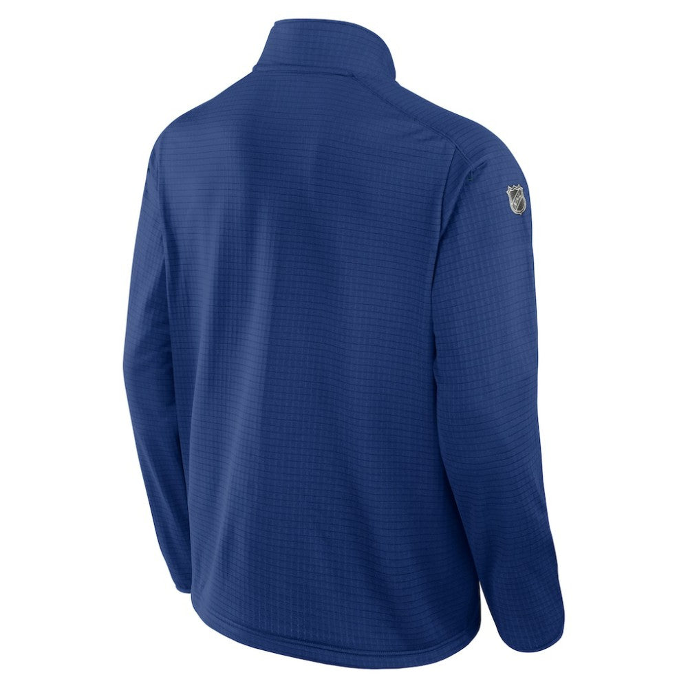 NHL Vancouver Canucks Fanatics Authentic Pro Rink Quarter-Zip Top - Blue