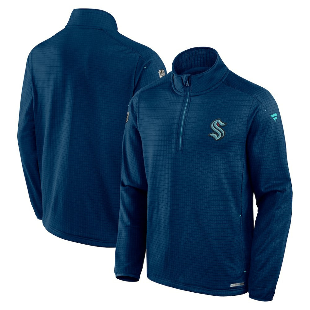 NHL Seattle Kraken Fanatics Authentic Pro Rink Quarter-Zip Top - Deep Sea Blue
