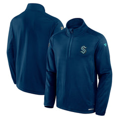 NHL Seattle Kraken Fanatics Authentic Pro Rink Quarter-Zip Top - Deep Sea Blue