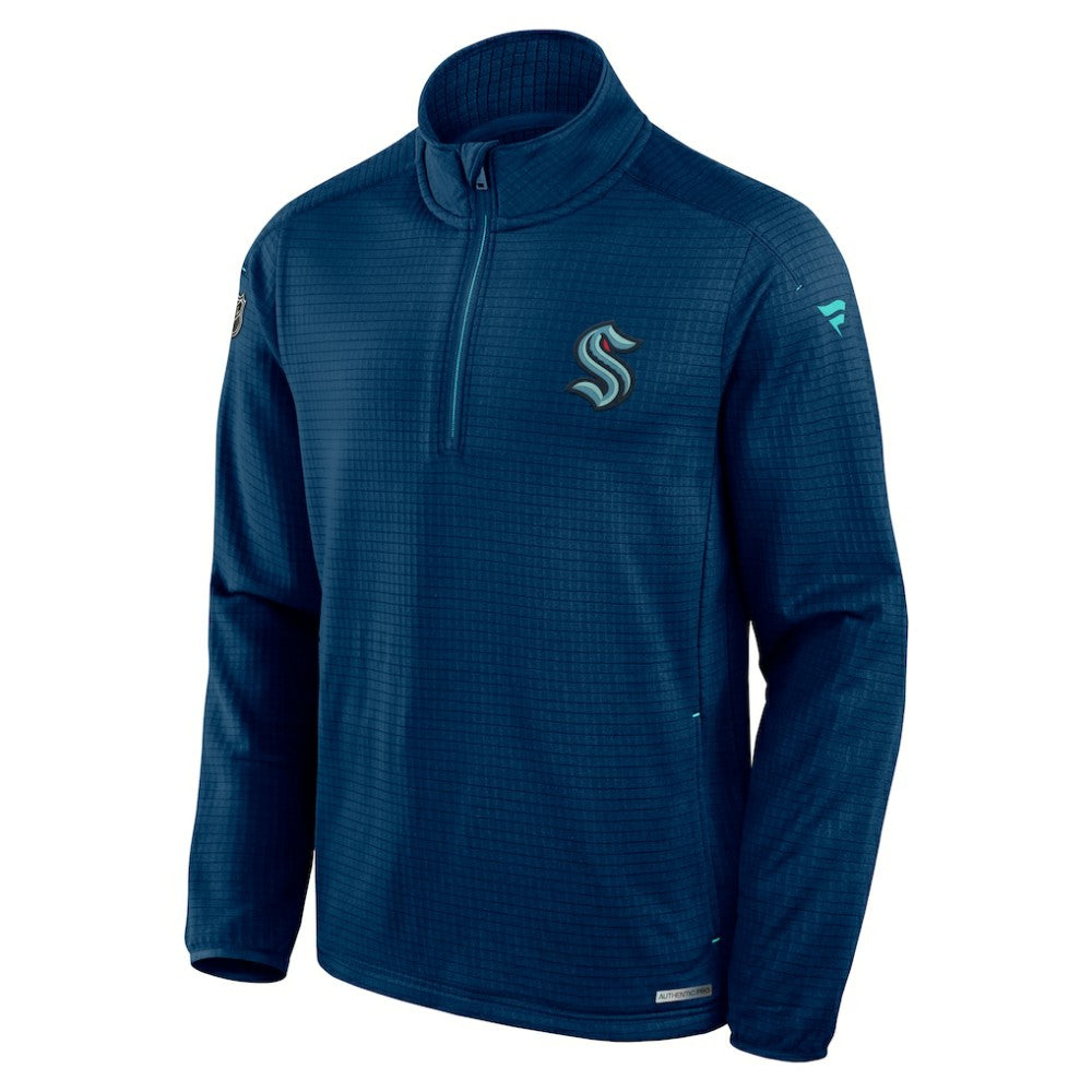 NHL Seattle Kraken Fanatics Authentic Pro Rink Quarter-Zip Top - Deep Sea Blue