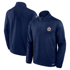 NHL Winnipeg Jets Fanatics Authentic Pro Rink Quarter-Zip Top - Navy