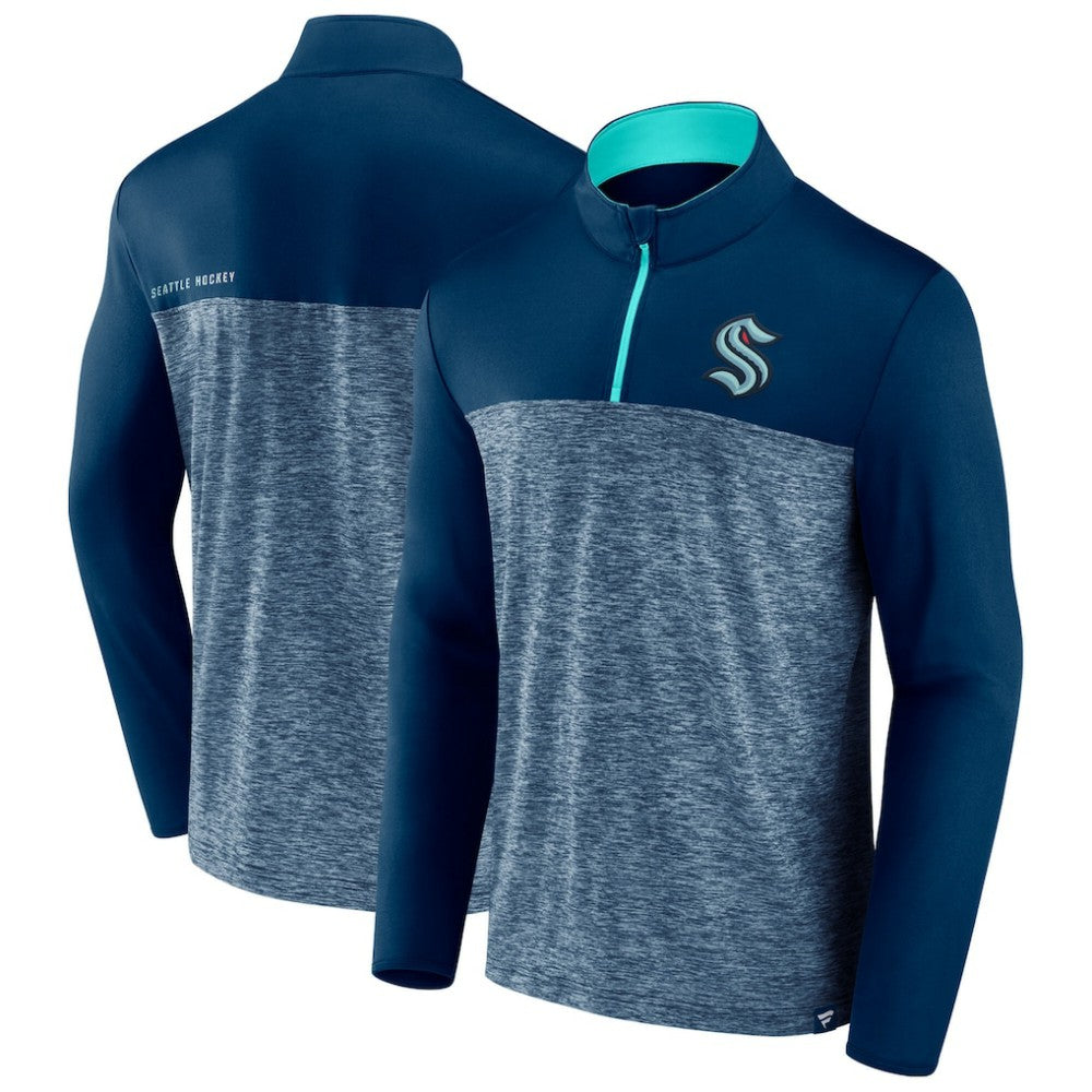 NHL Seattle Kraken Fanatics Iconic Defender Quarter-Zip Jacket - Deep Sea Blue