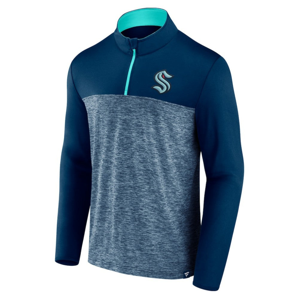 NHL Seattle Kraken Fanatics Iconic Defender Quarter-Zip Jacket - Deep Sea Blue