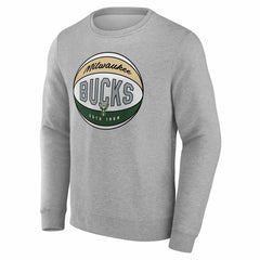 Milwaukee Bucks True Classics Hard Color Fleece Pullover Sweatshirt Gray