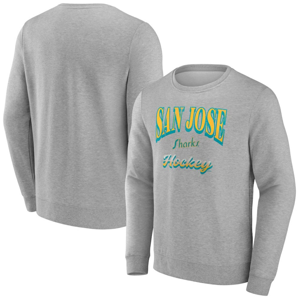 NHL San Jose Sharks Fanatics Light the Candle Fleece Pullover Sweatshirt - Gray
