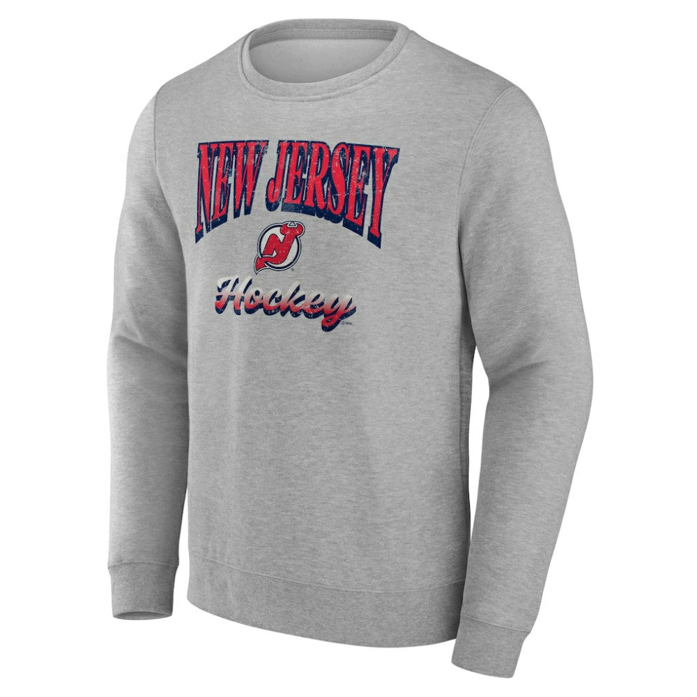 NHL New Jersey Devils Fanatics Light the Candle Fleece Pullover Sweatshirt - Gray