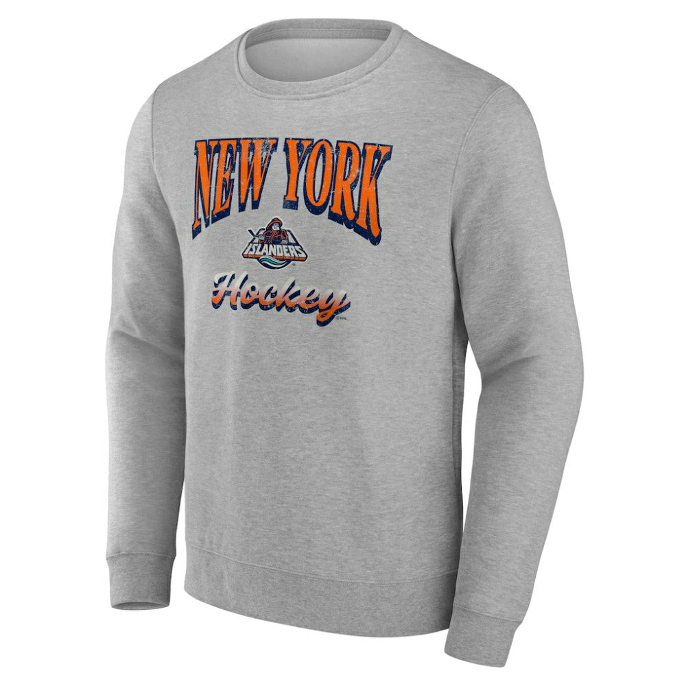 NHL New York Islanders Fanatics Light the Candle Fleece Pullover Sweatshirt - Gray