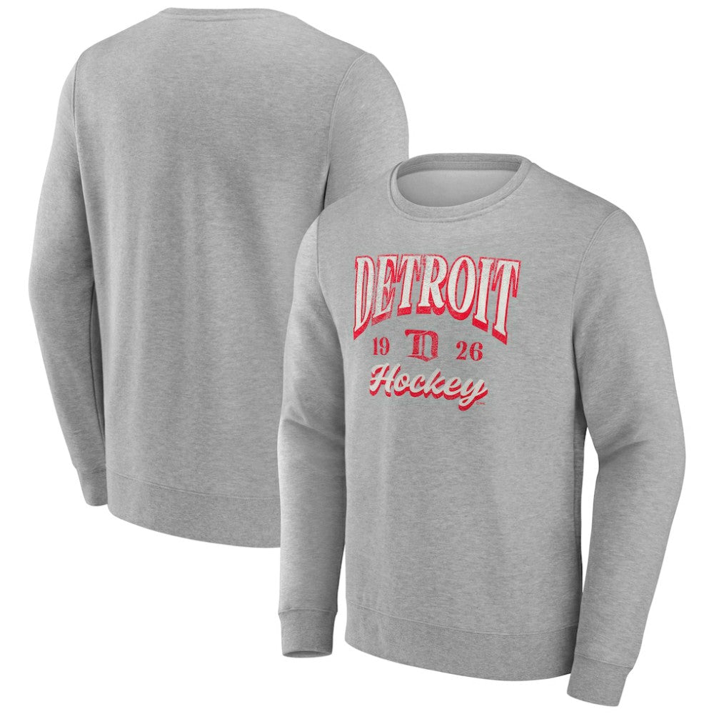 NHL Fanatics Detroit Red Wings Gray Nimbus Fleece Pullover Sweatshirt