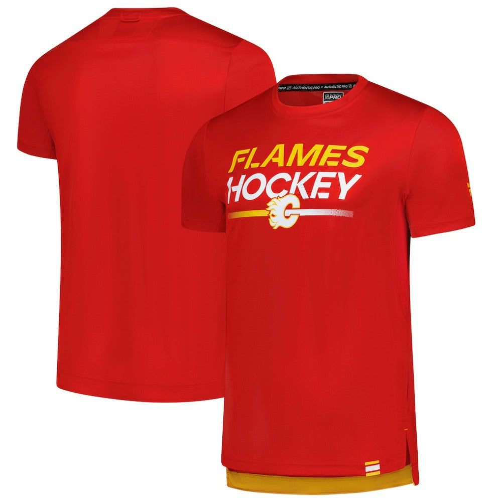 NHL Calgary Flames Fanatics Authentic Pro Tech T-Shirt - Red