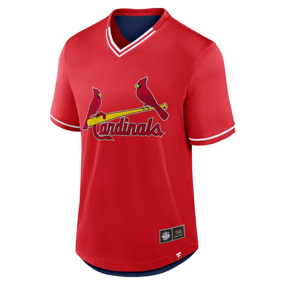St. Louis Cardinals Fanatics Fantastic Finish V-Neck Fashion T-Shirt - Red T-shirts