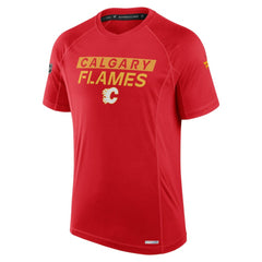 NHL Calgary Flames Fanatics Authentic Pro Rink Tech T-Shirt - Red