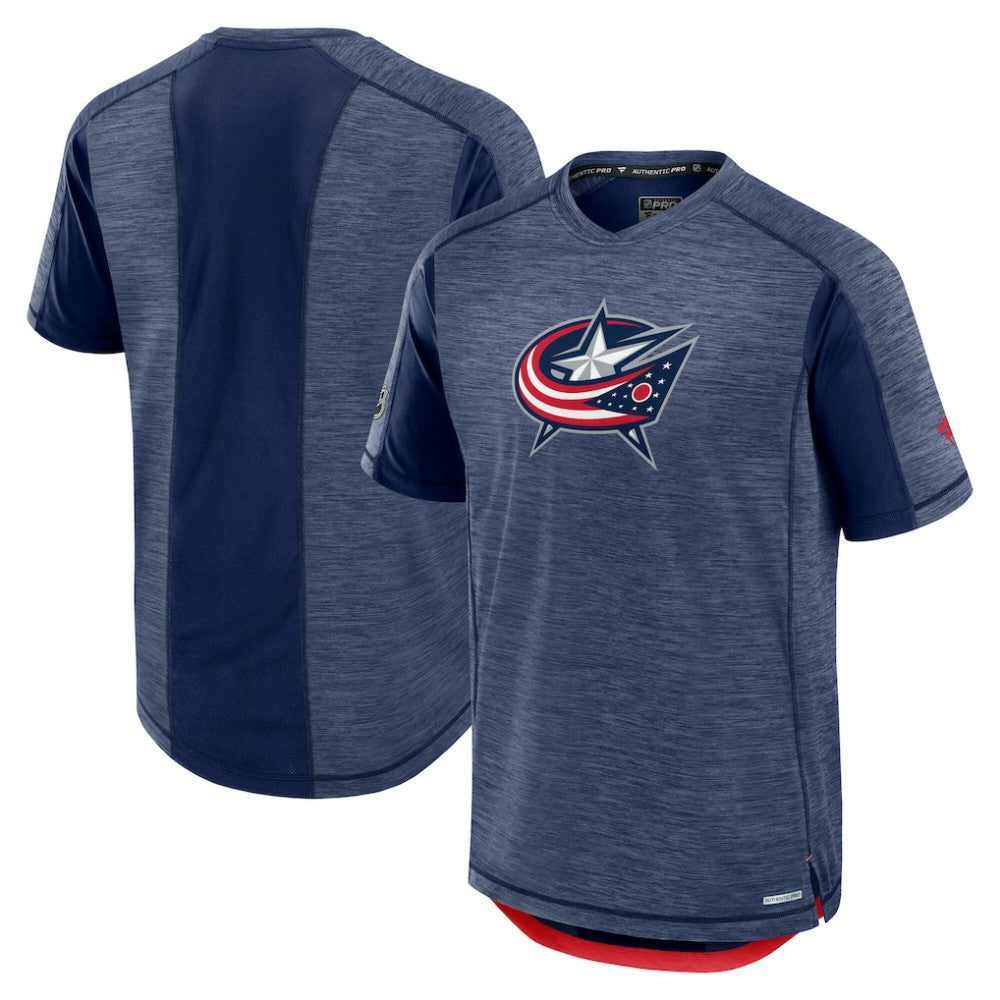 NHL Columbus Blue Jackets Fanatics Authentic Pro Rink Performance T-Shirt - Heather Navy