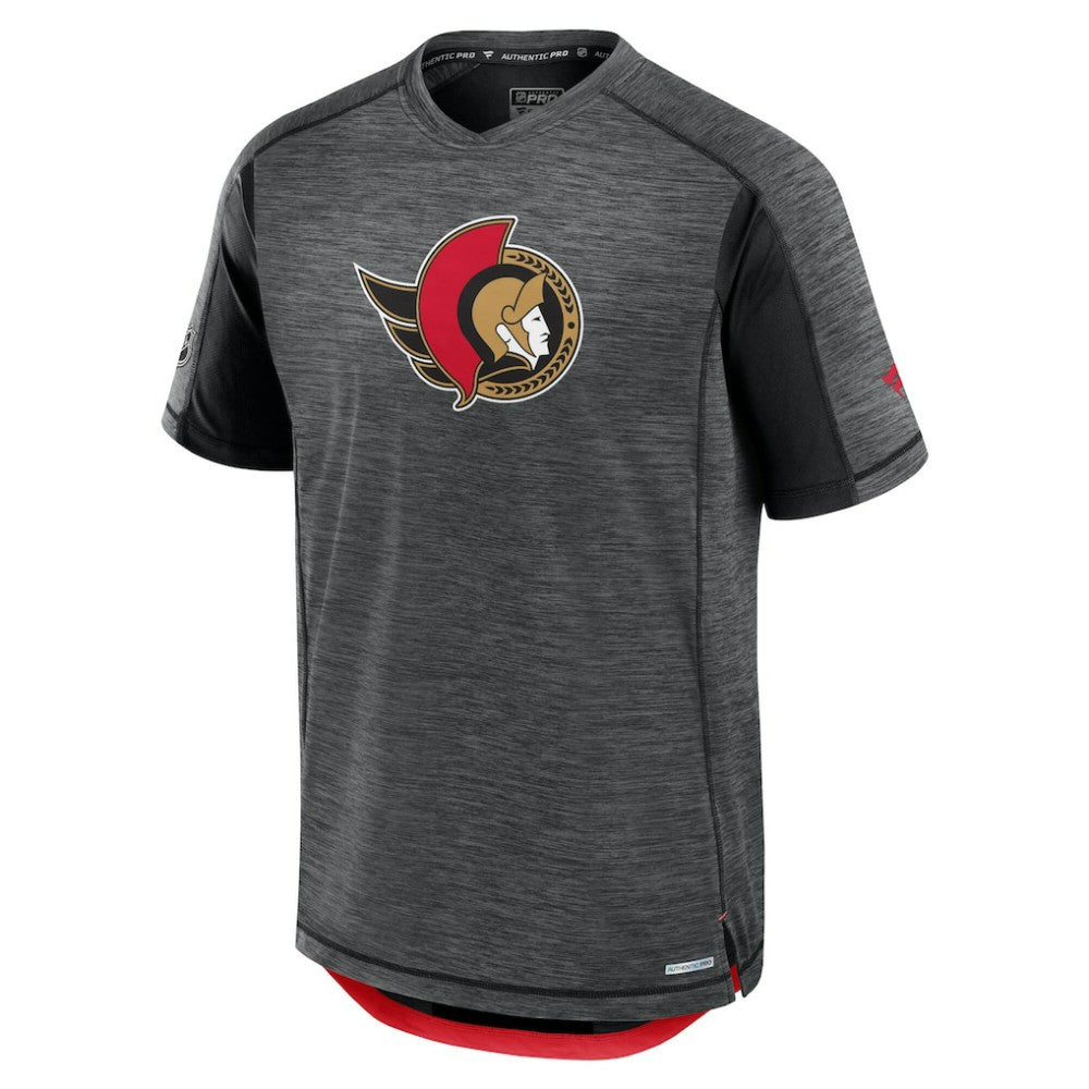 NHL Ottawa Senators Fanatics Authentic Pro Rink Performance T-Shirt - Heather Charcoal