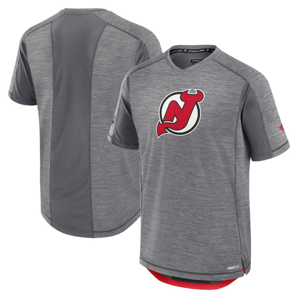 NHL New Jersey Devils Fanatics Authentic Pro Rink Performance T-Shirt - Heather Gray