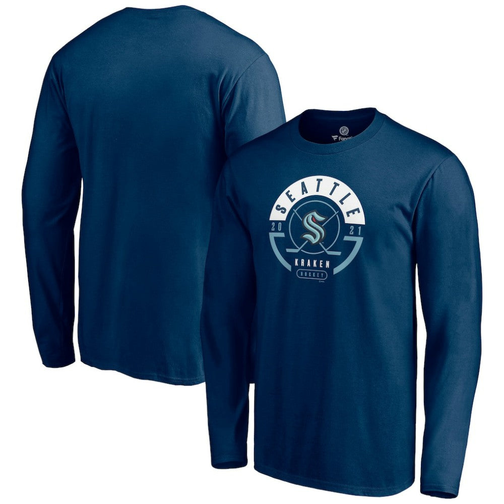 NHL Seattle Kraken Fanatics Block Party Long Sleeve T-Shirt - Deep Sea Blue
