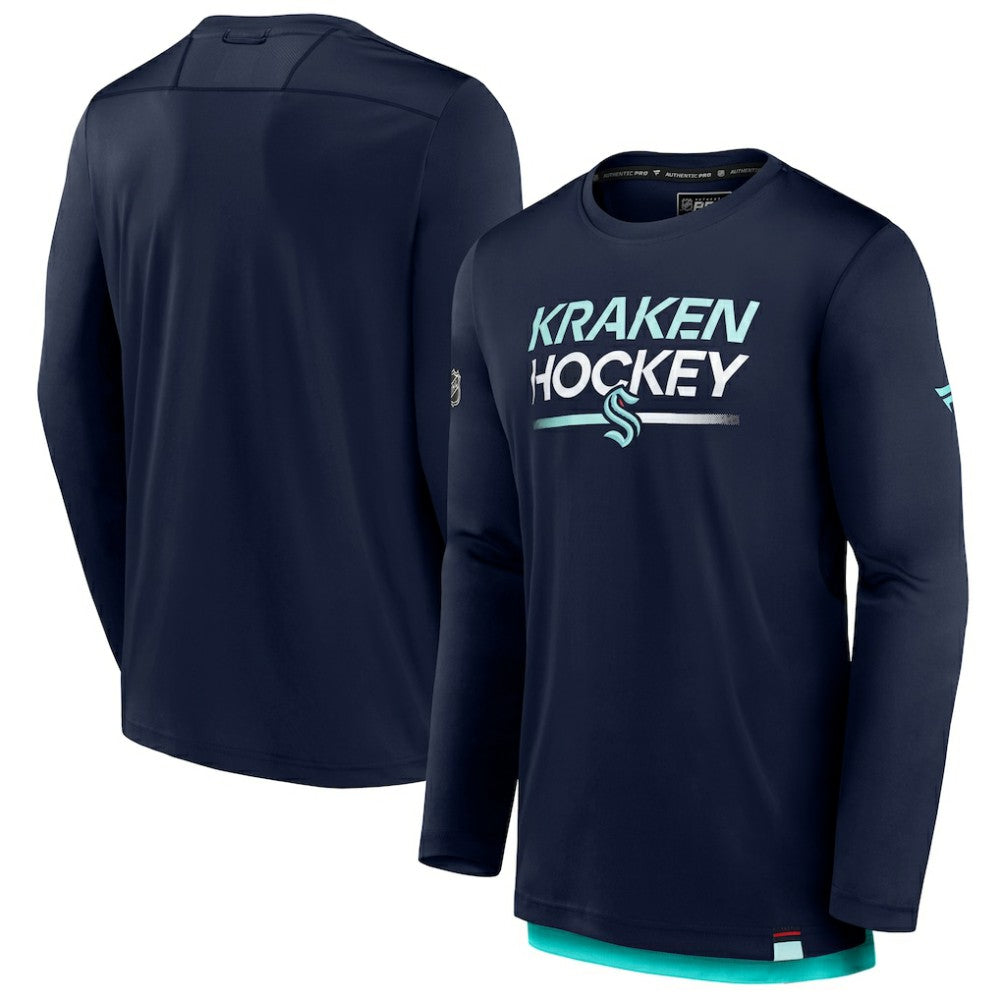 NHL Seattle Kraken Fanatics Authentic Pro Tech Long Sleeve T-Shirt - Deep Sea Blue