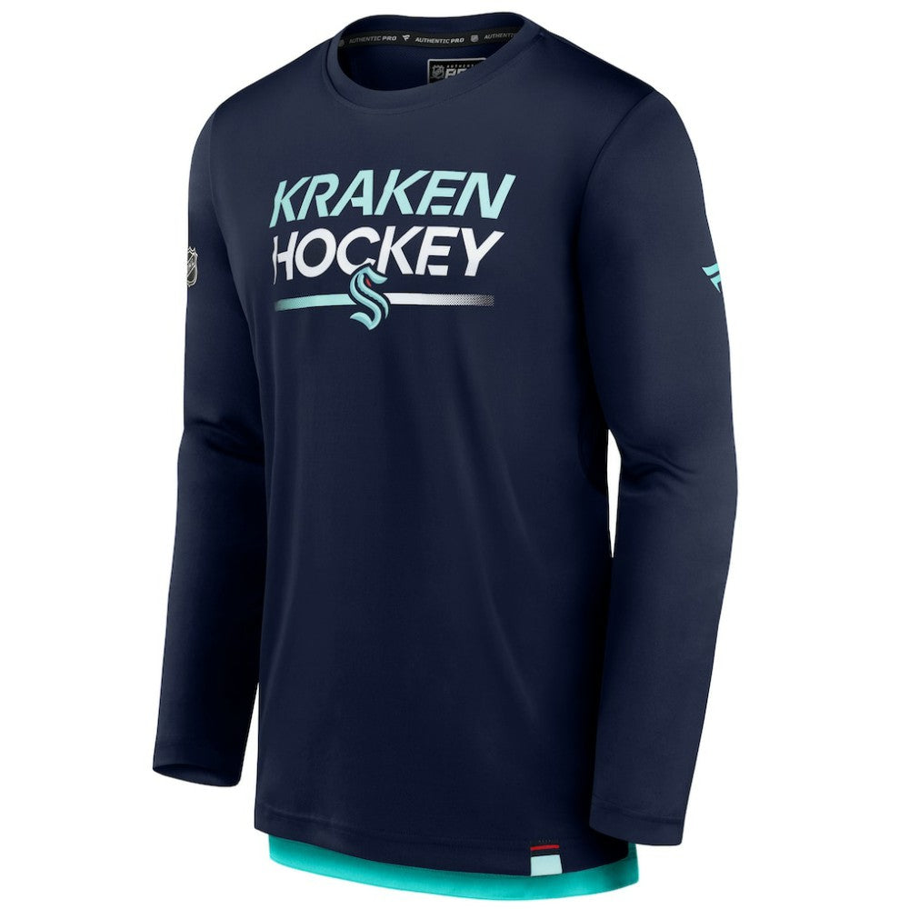 NHL Seattle Kraken Fanatics Authentic Pro Tech Long Sleeve T-Shirt - Deep Sea Blue