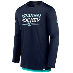 NHL Seattle Kraken Fanatics Authentic Pro Tech Long Sleeve T-Shirt - Deep Sea Blue
