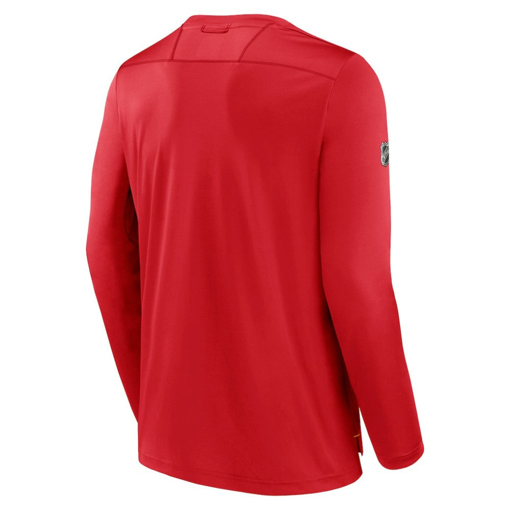 NHL Calgary Flames Fanatics Authentic Pro Tech Long Sleeve T-Shirt - Red