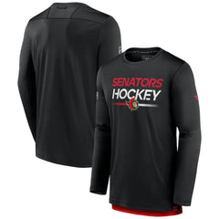 NHL Ottawa Senators Fanatics Authentic Pro Tech Long Sleeve T-Shirt - Black