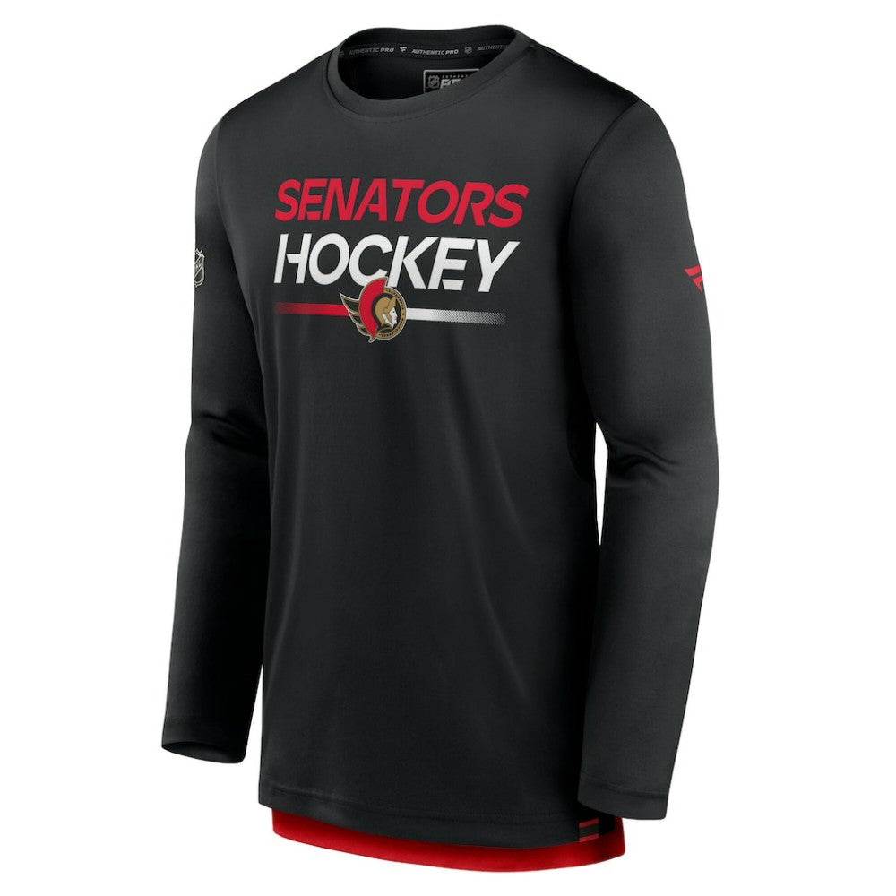 NHL Ottawa Senators Fanatics Authentic Pro Tech Long Sleeve T-Shirt - Black