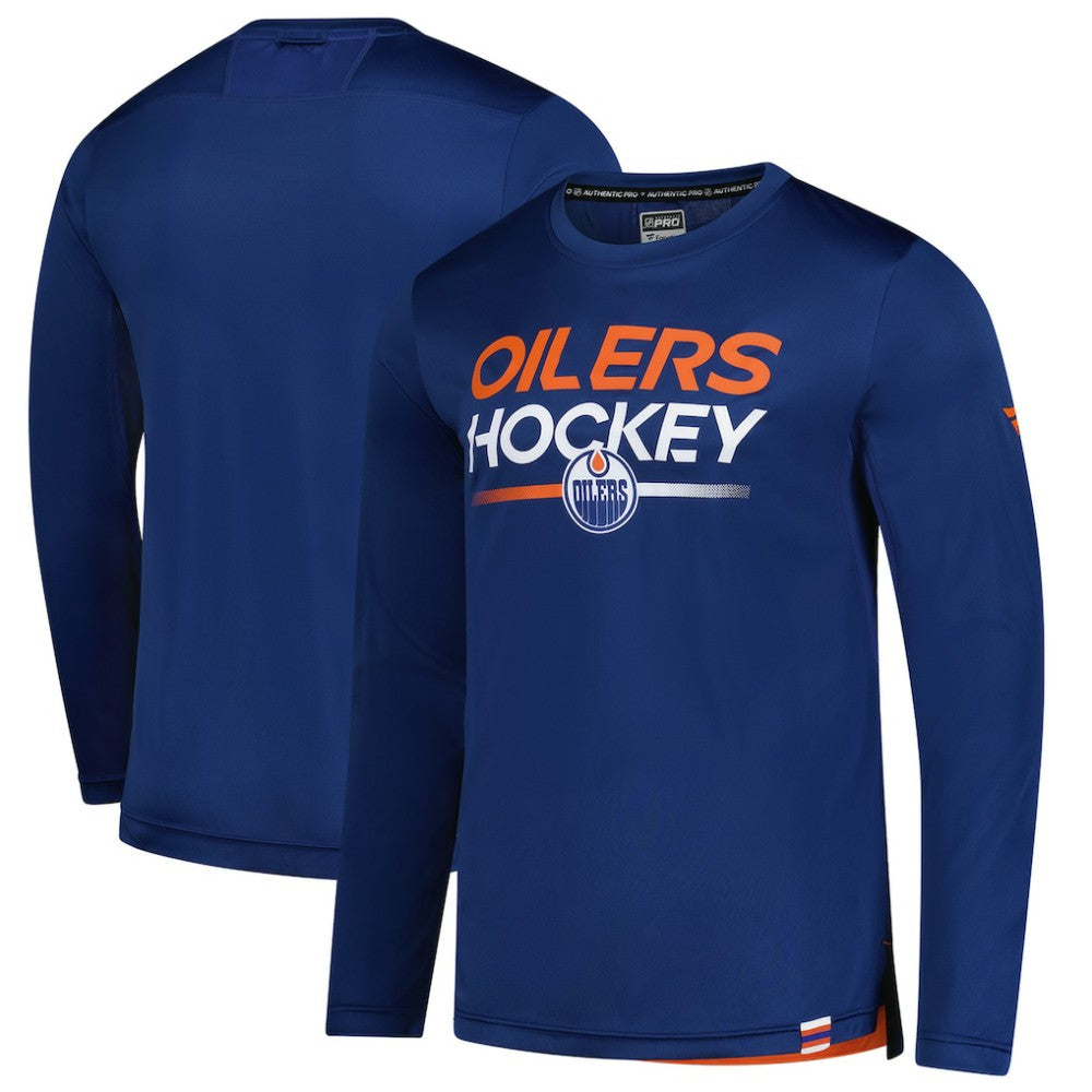 NHL Edmonton Oilers Fanatics Authentic Pro Tech Long Sleeve T-Shirt - Royal