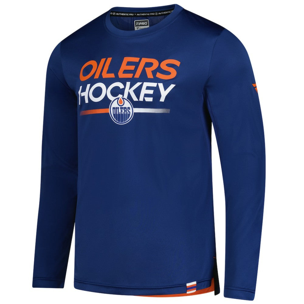 NHL Edmonton Oilers Fanatics Authentic Pro Tech Long Sleeve T-Shirt - Royal