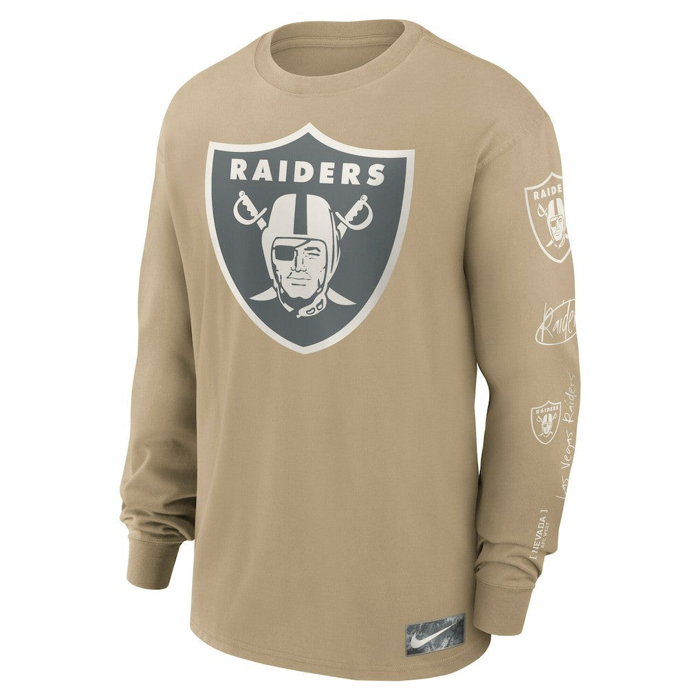 Las Vegas Raiders Essential Statement Max90 Long Sleeve T-Shirt Tan